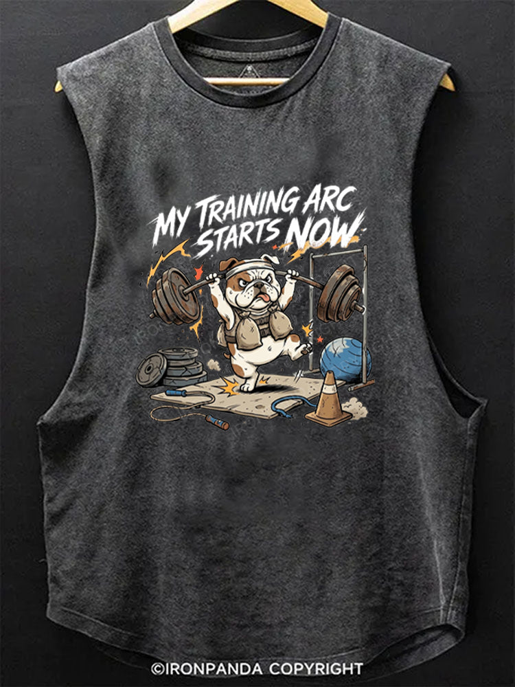MY TRAINING ARC STARTS NOW Scoop Bottom Cotton Tank