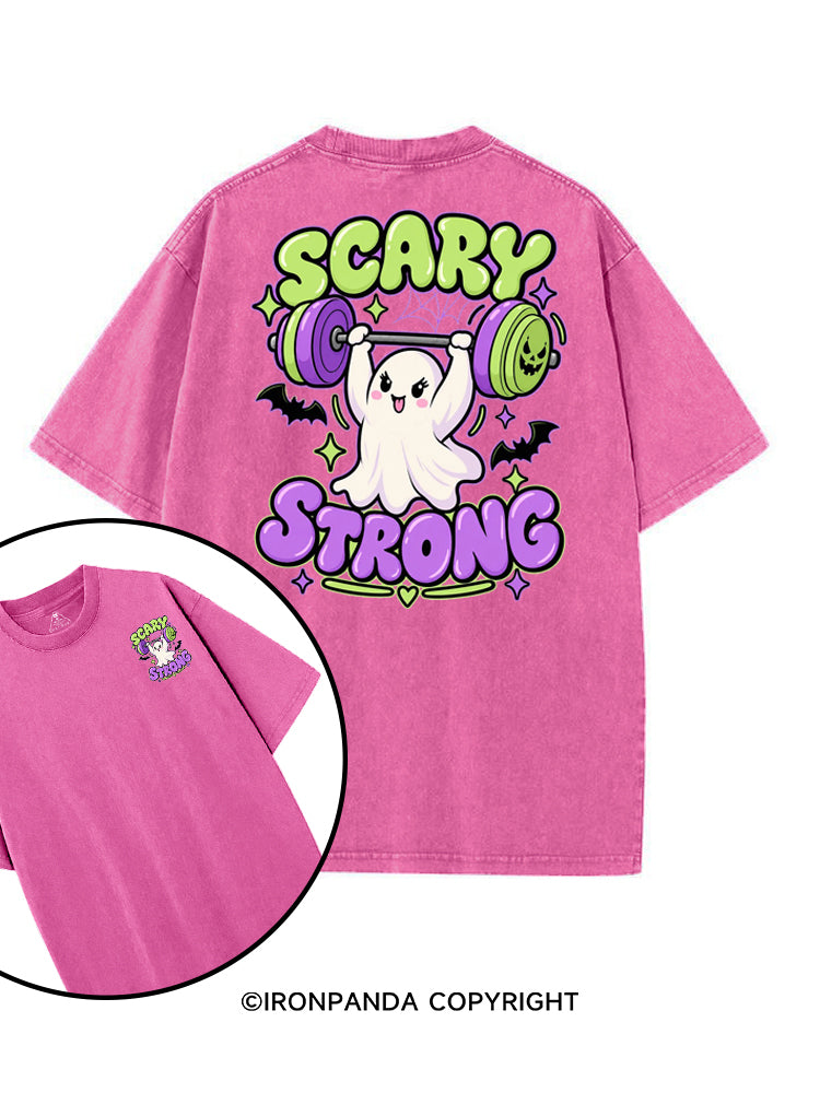 SCARY STRONG HALLOWEEN GHOST printed Gym Shirt