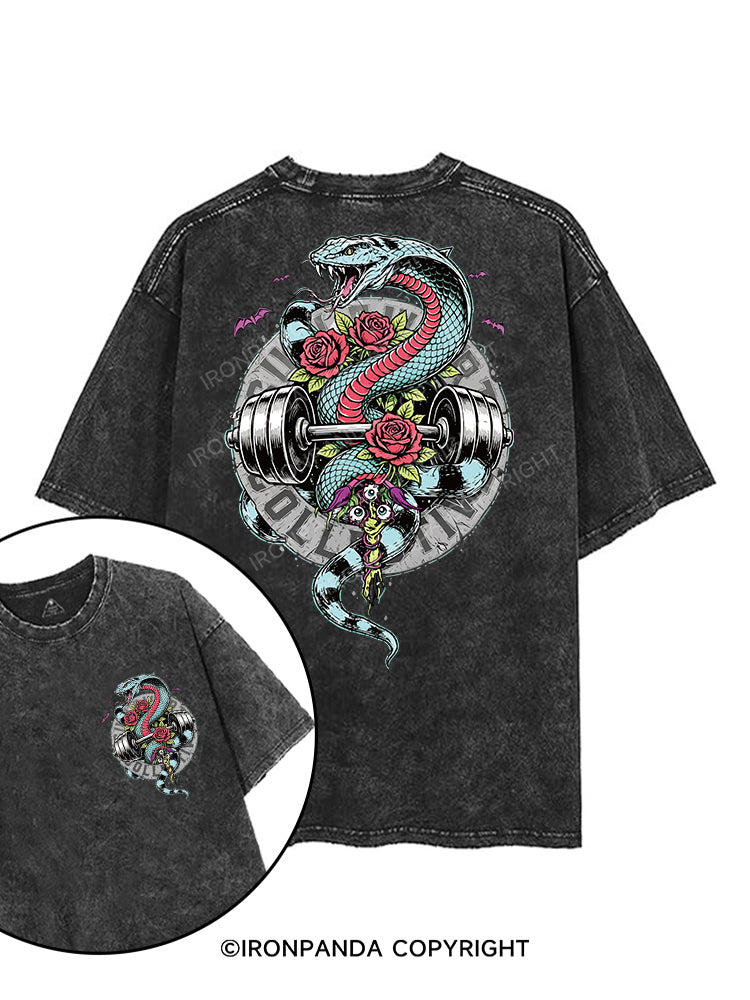 Snake & Barbell printed Gym Shirt
