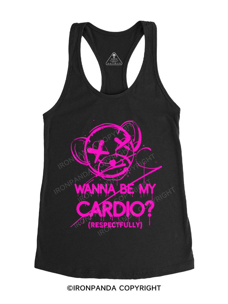 WANNA BE MY CARDIO Gym Racerback Tank