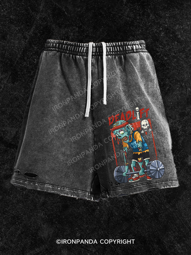 deadlift zombie Washed Gym Shorts