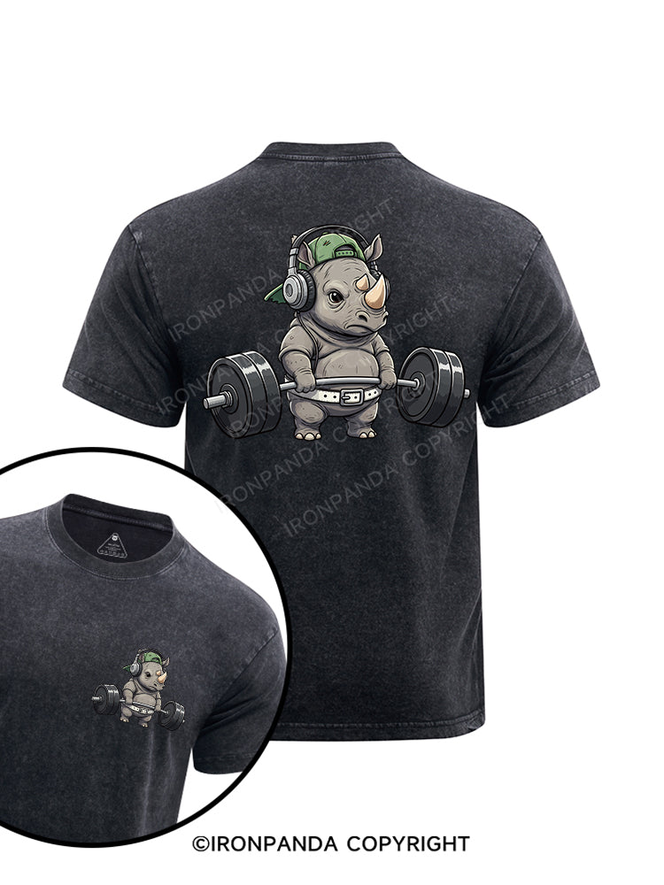 IronRhino printed Washed Gym Shirt