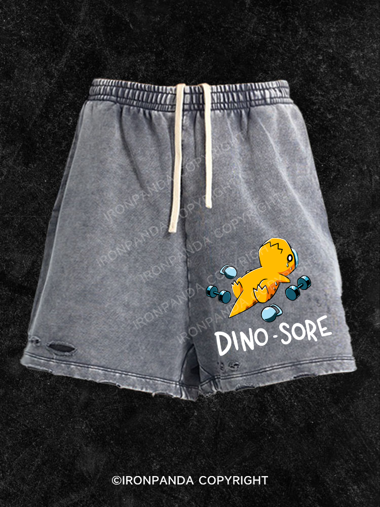 DINO SORE Washed Gym Shorts