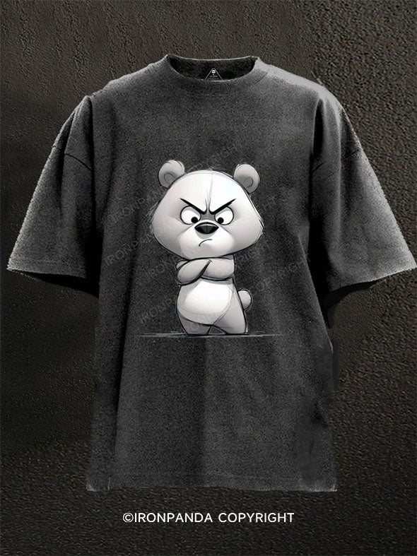 angry little bear Washed Gym Shirt