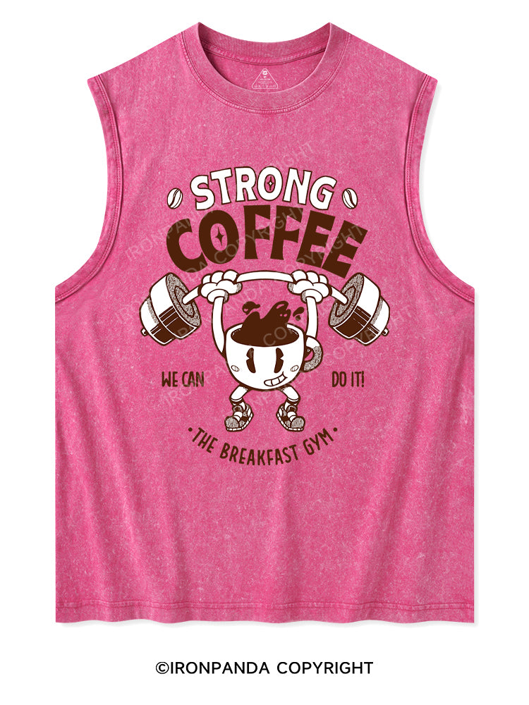 STRONG COFFEE THE BREAKFAST GYM Washed Tank
