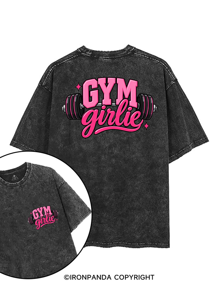 GYM GIRLIE PINK FITNESS printed Gym Shirt