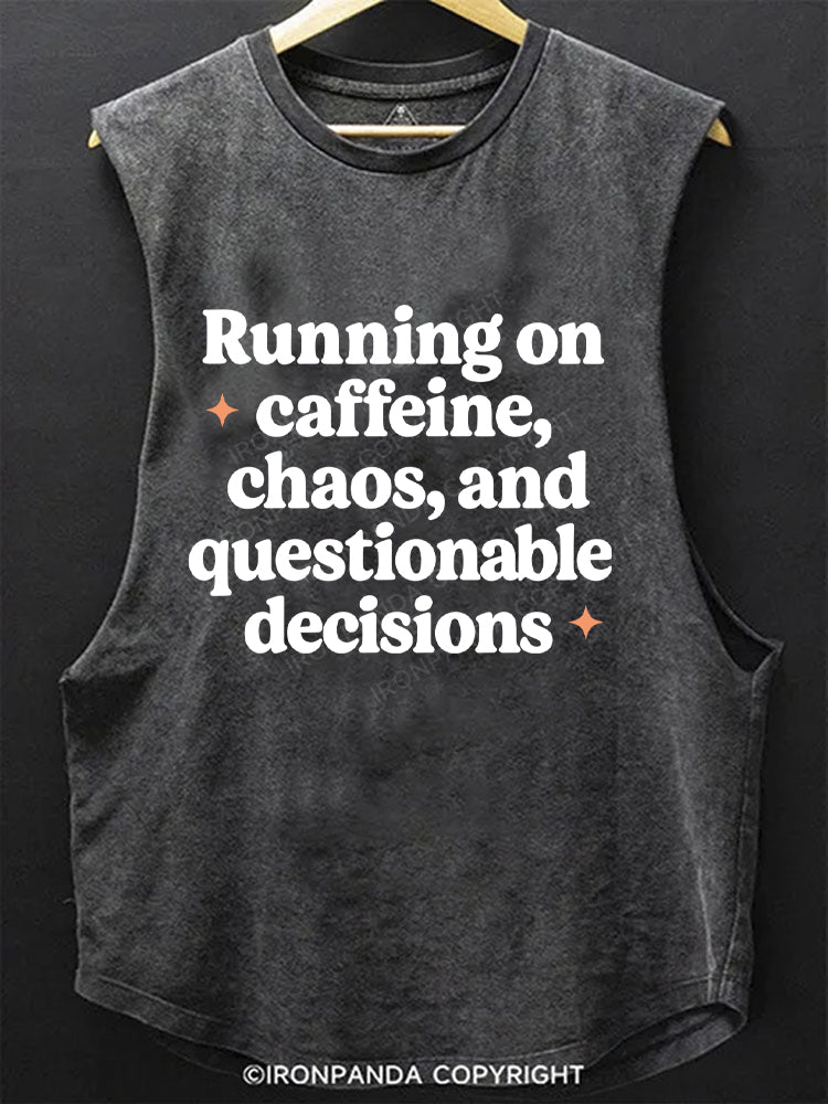 Running on caffeine, chaos, and questionable decisions Scoop Bottom Cotton Tank