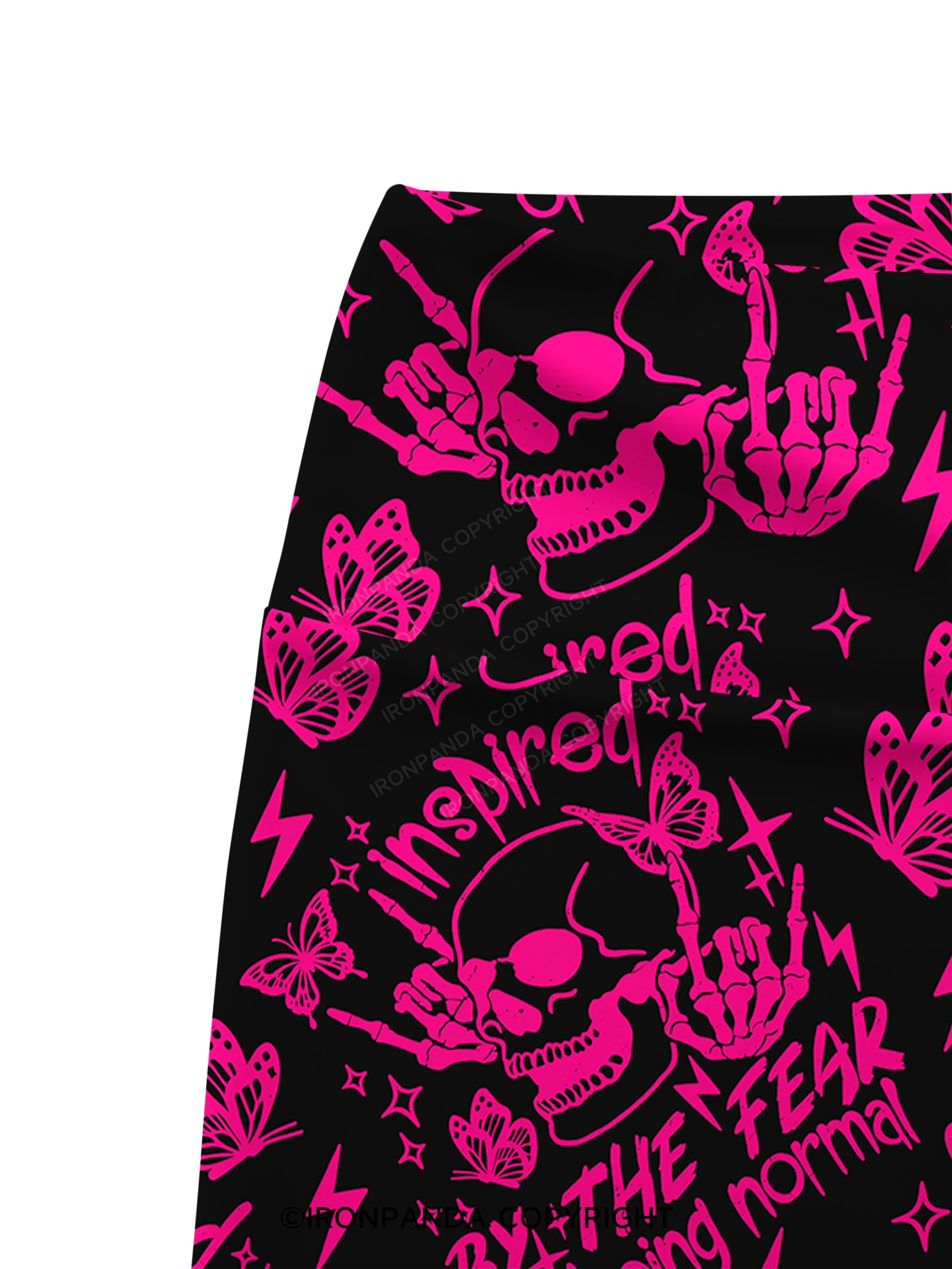 INSPIRED BY THE FEAR OF BEING NORMAL SKELETON Printed Yoga Cycling Shorts