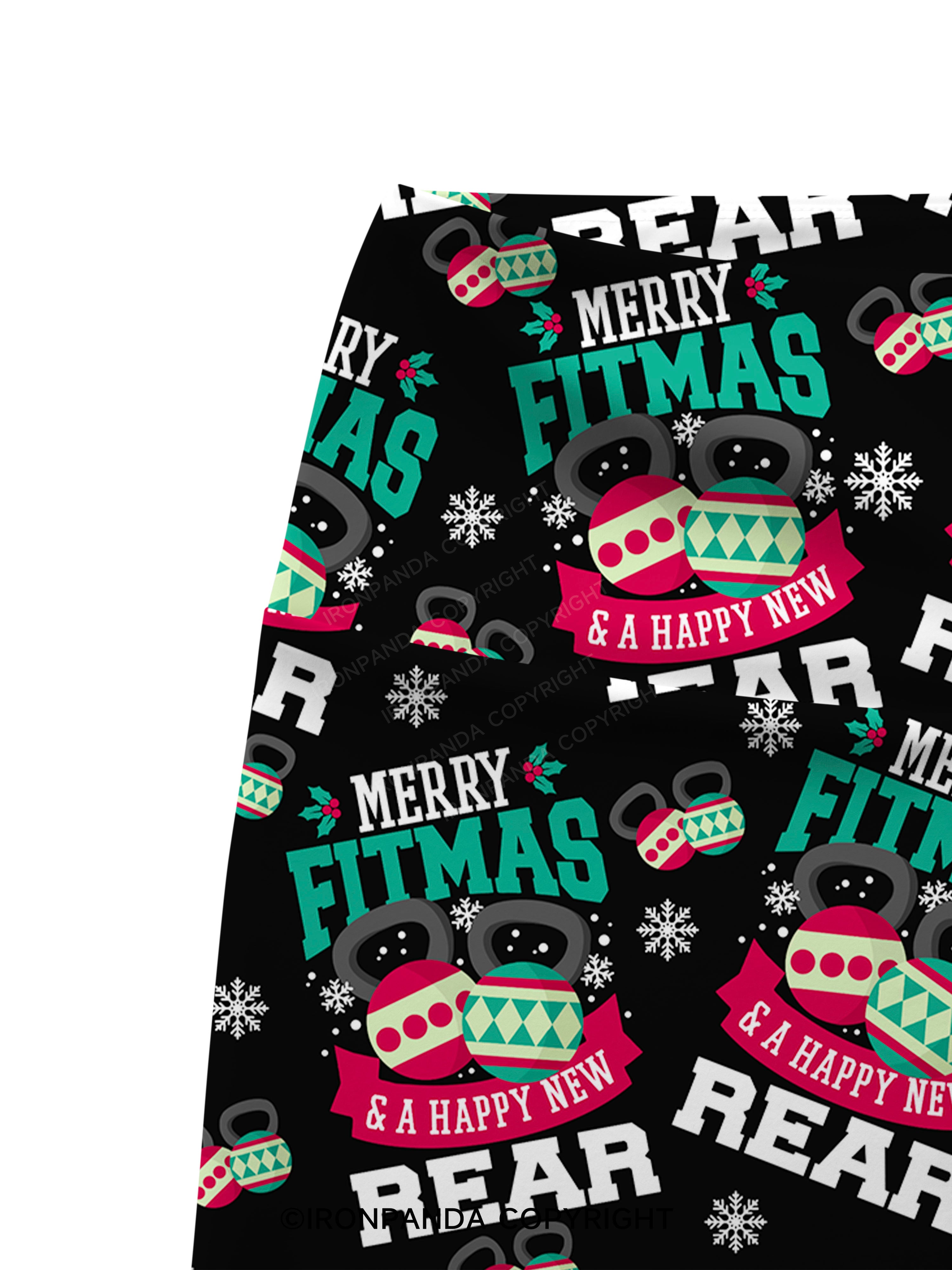 Merry Fitmas Printed Yoga Cycling Shorts