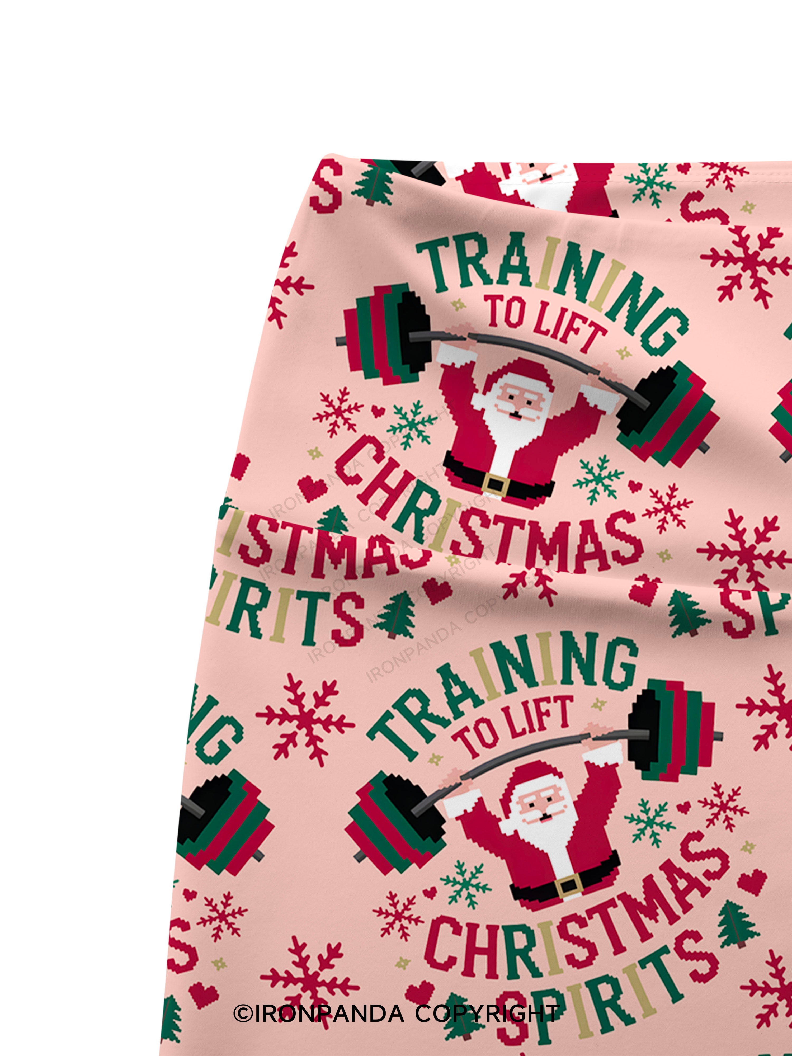 training to lift christmas spirits Printed Yoga Cycling Shorts