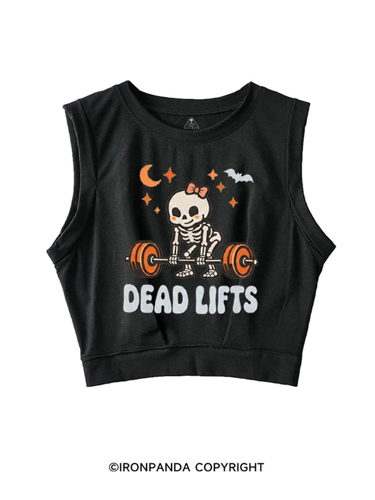 DEAD LIFTS SKELETON HALLOWEEN SLEEVELESS CROP TOPS