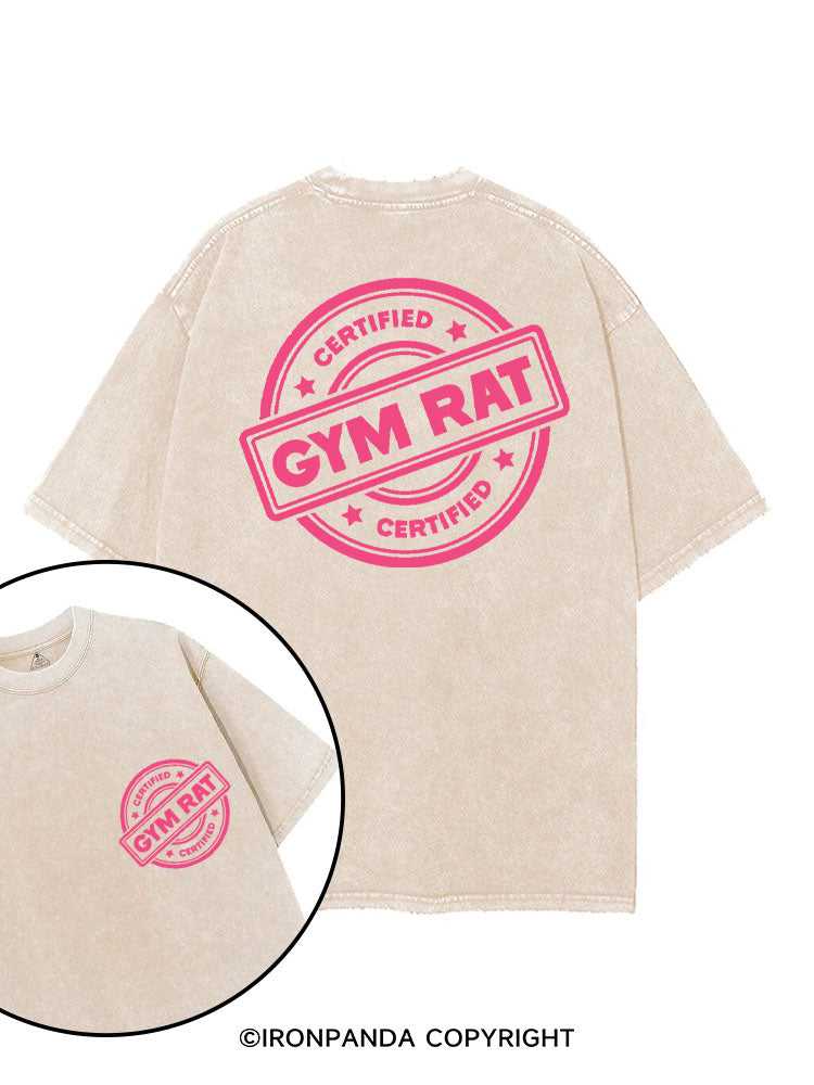 CERTIFIED GYM RAT WORKOUT printed Gym Shirt