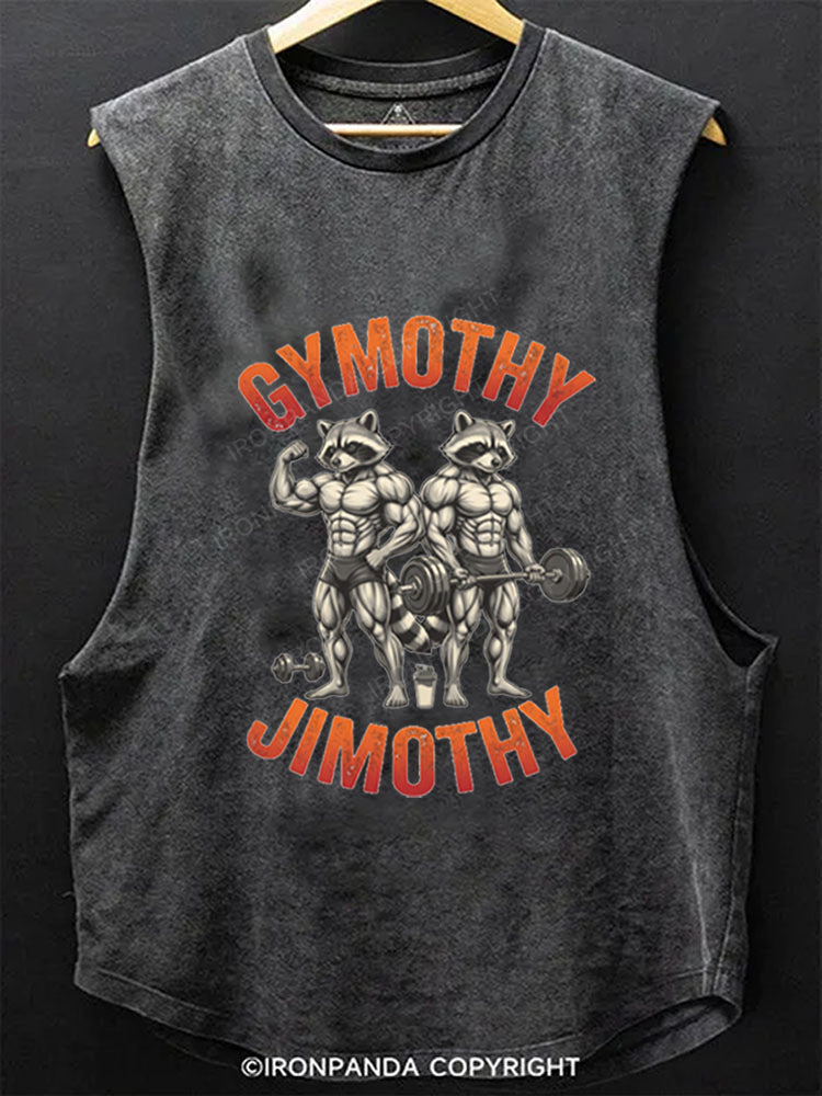 Gymothy Jimothy Muscular Raccoons Scoop Bottom Cotton Tank
