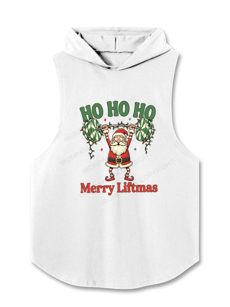 HO HO HO Merry Liftmas Hooded Tank