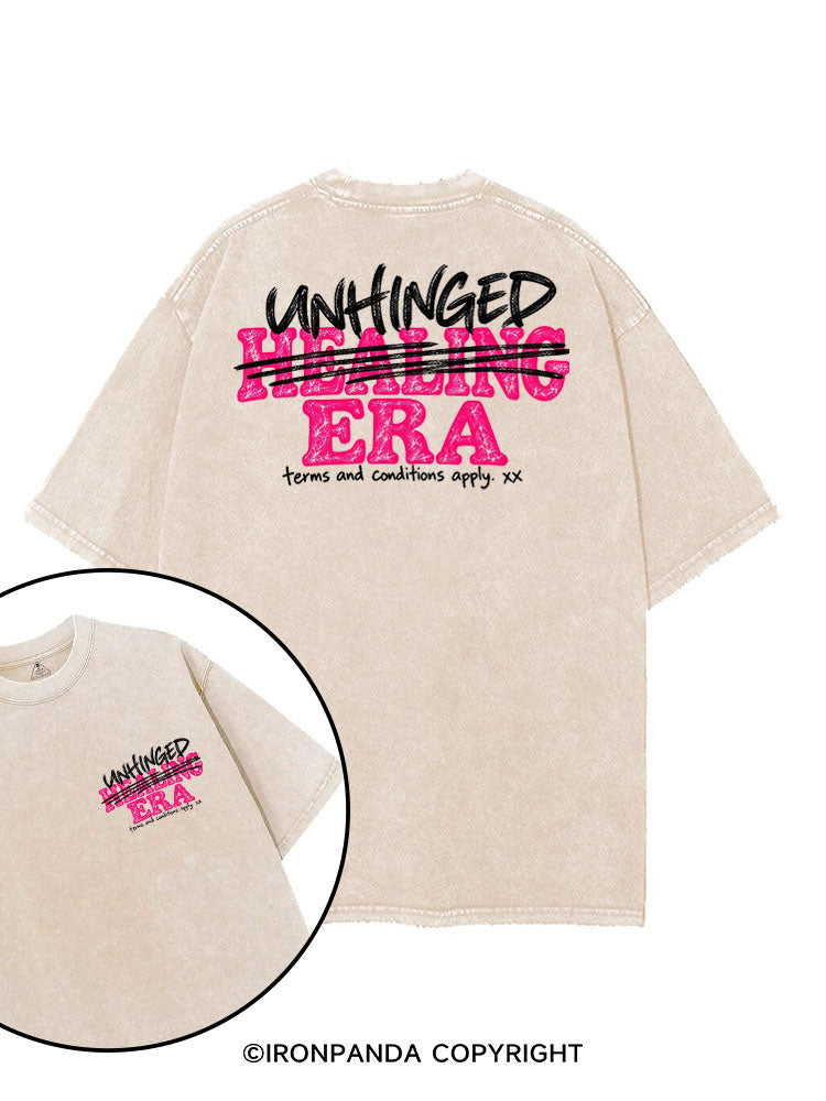 UNHINGED ERA NOT HEALING FUNNY printed Gym Shirt