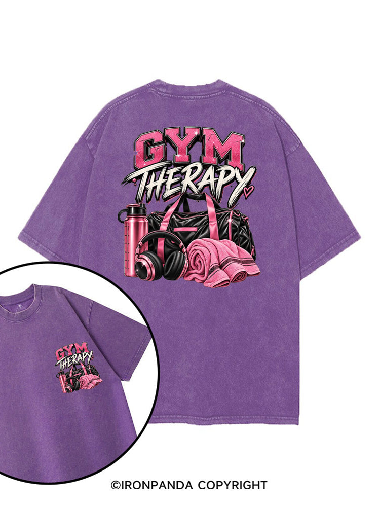 GYM THERAPY PINK FITNESS printed Gym Shirt