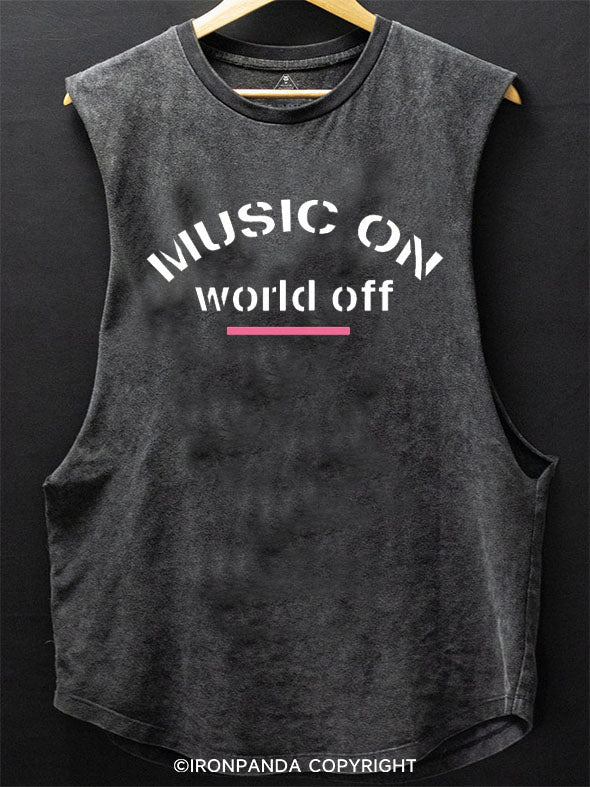 Music On World Off Scoop Bottom Cotton Tank