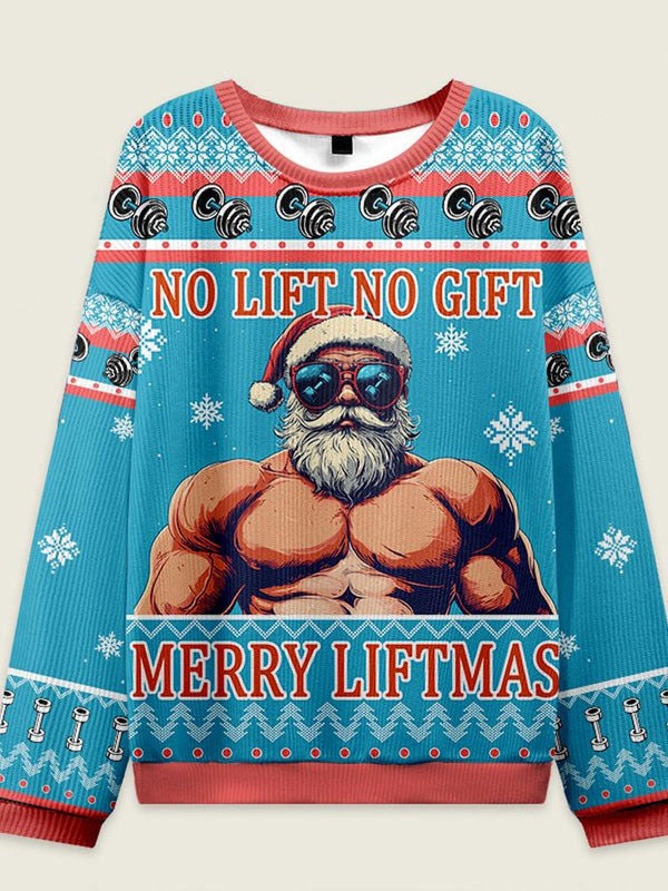 IRONPANDA Muscular Santa Fitness Theme Ugly Sweater