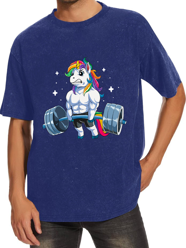 Weightlifting Unicorn Washed Gym Shirt