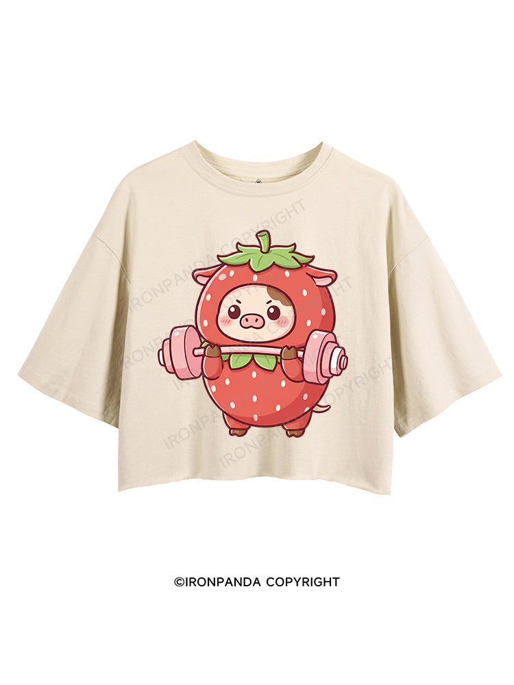 Strawberry Fitness Piggy CROP TOPS