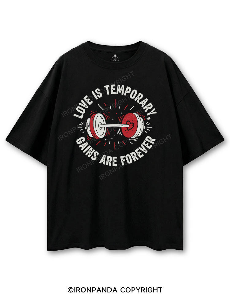 LOVE IS TEMPORARY GAINS ARE FOREVER COTTON PUMP COVER
