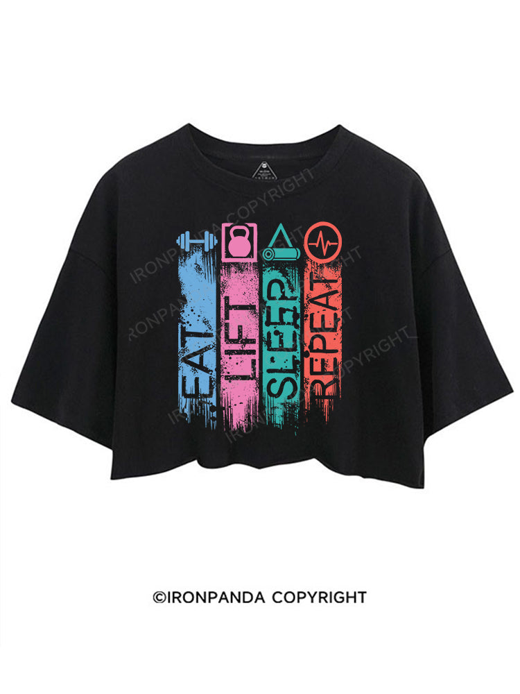 EAT,LIFT,SLEEP,REPEAT CROP TOPS