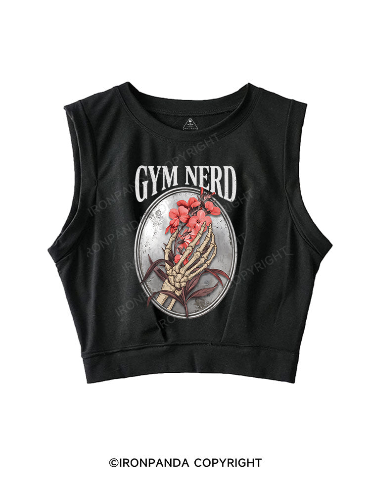 GYM NERD SLEEVELESS CROP TOPS