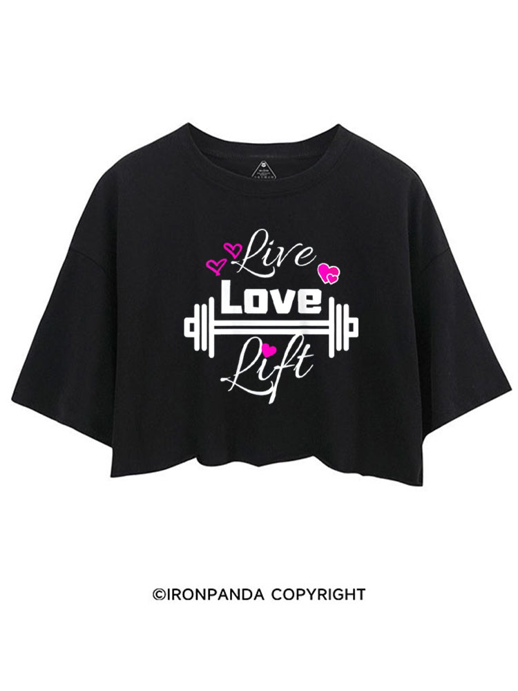 LIVE LOVE LIFT POSITIVE GYM VIBE CROP TOPS