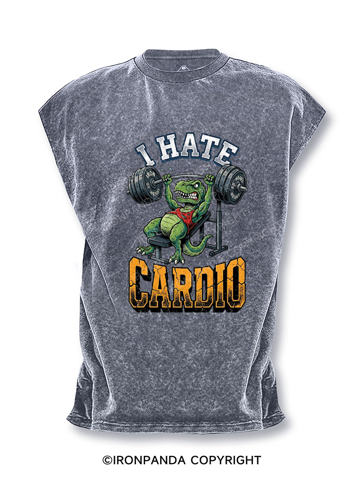 Funny T-Rex I Hate Cardio Cut Off Tank