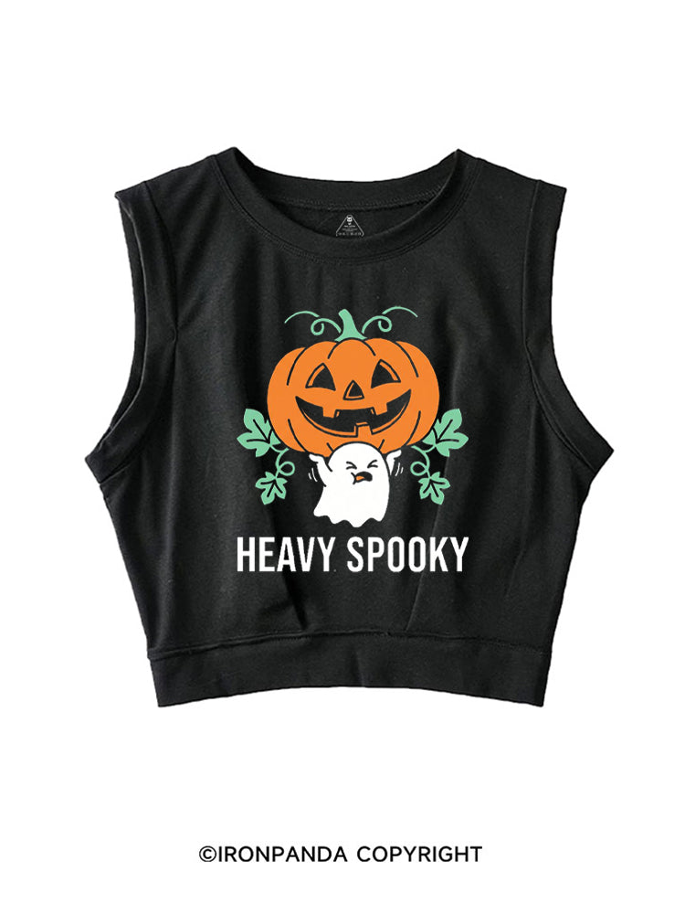 HEAVY SPOOKY CUTE GHOST SLEEVELESS CROP TOPS