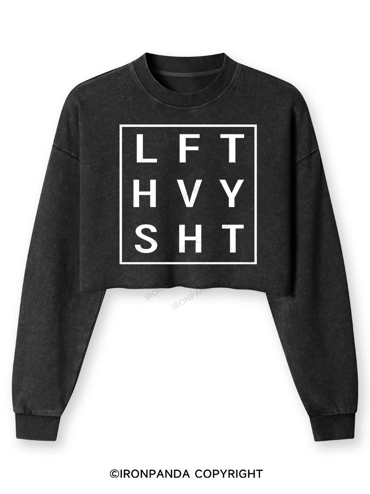 LFT HVY SHT Washed Long-Sleeve Crop Top