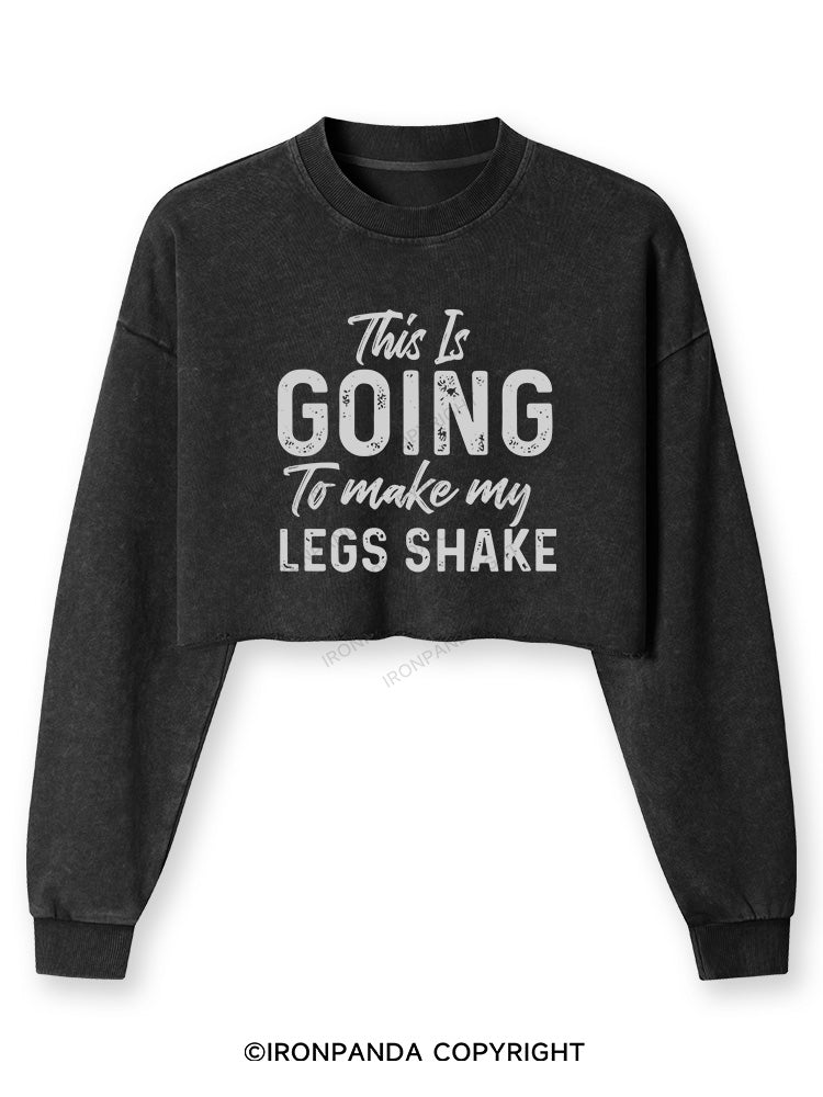 THIS IS GOING TO MAKE MY LEGS SHAKE Washed Long-Sleeve Crop Top