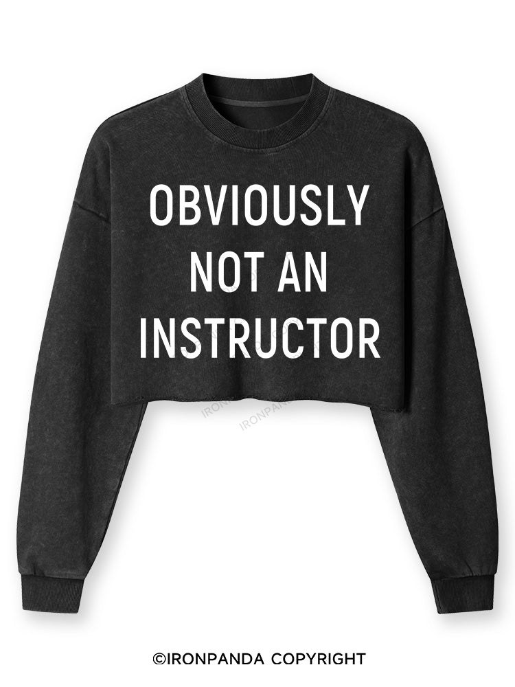 NOT AN INSTRUCTOR TEAM Washed Long-Sleeve Crop Top