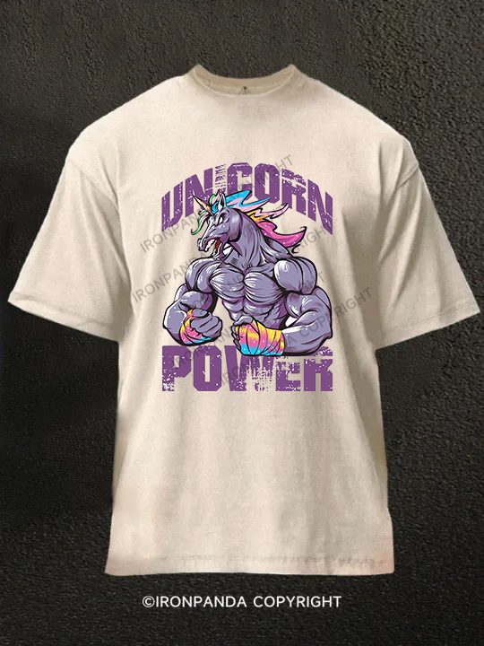 unicorn power WASHED GYM SHIRT