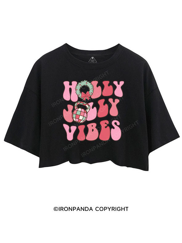 HOLLY JOLLY VIBES CROP TOPS