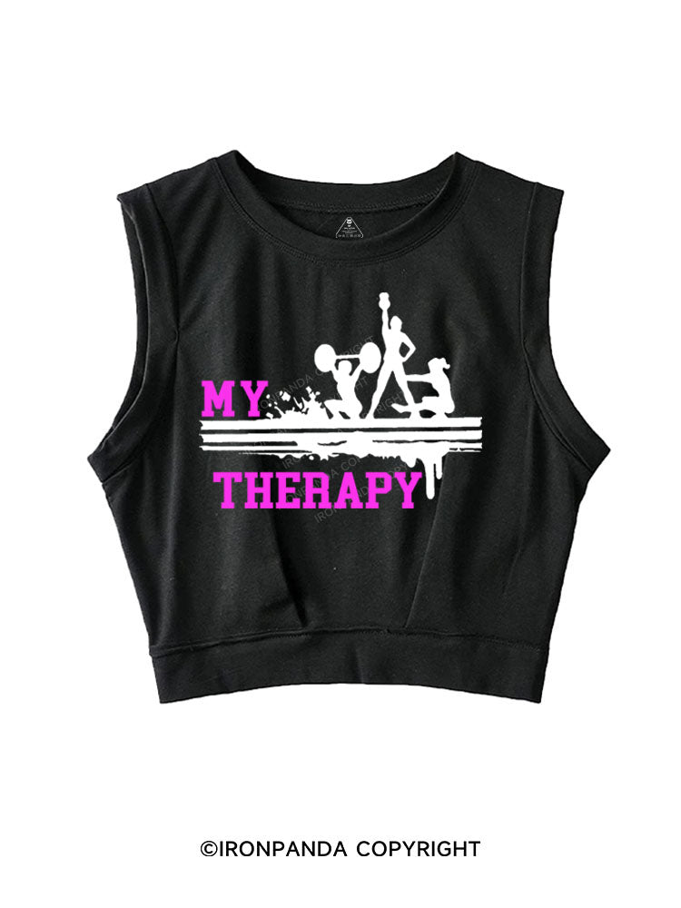 MY THERAPY Sleeveless Crop Tops