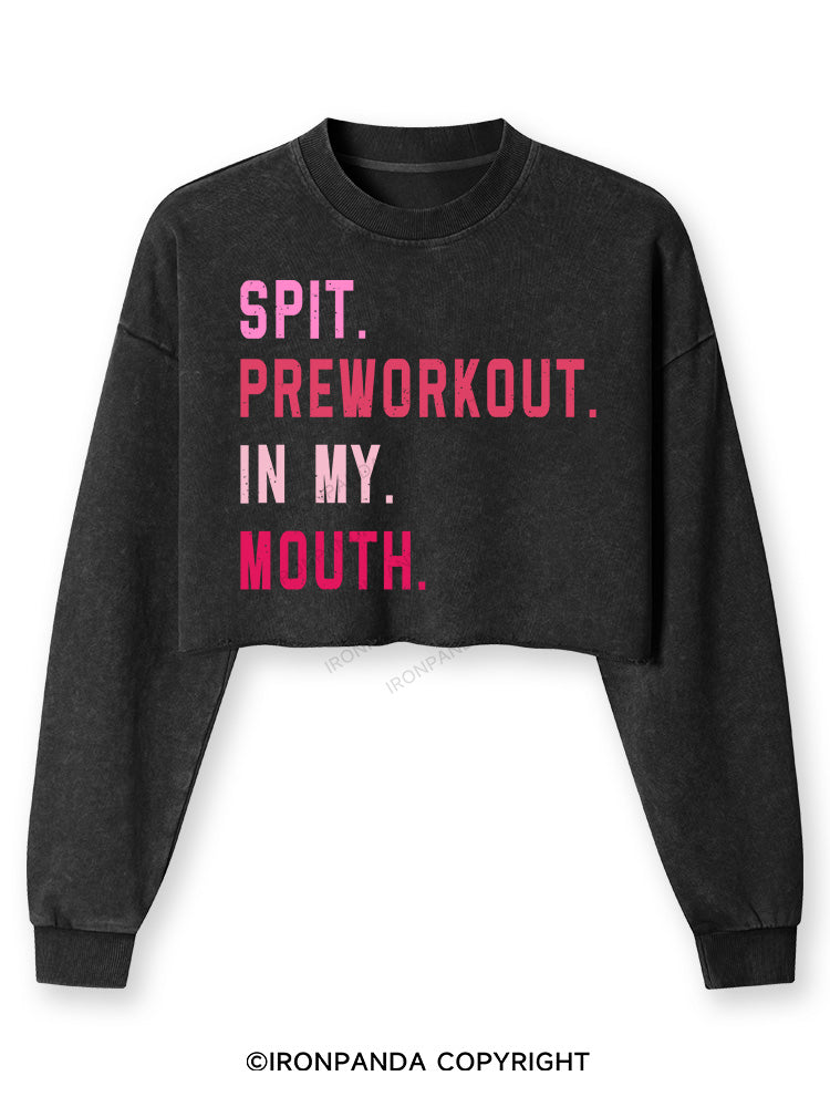 Spit Preworkout In My Mouth Washed Long-Sleeve Crop Top