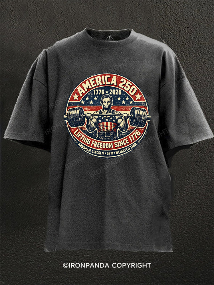 LIFTING FREEDOM SINCE 1776 Washed Gym Shirt