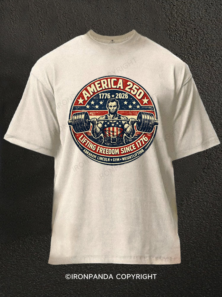 LIFTING FREEDOM SINCE 1776 Washed Gym Shirt