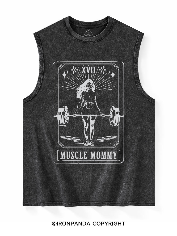Tarot Card Muscle Mommy Washed Tank