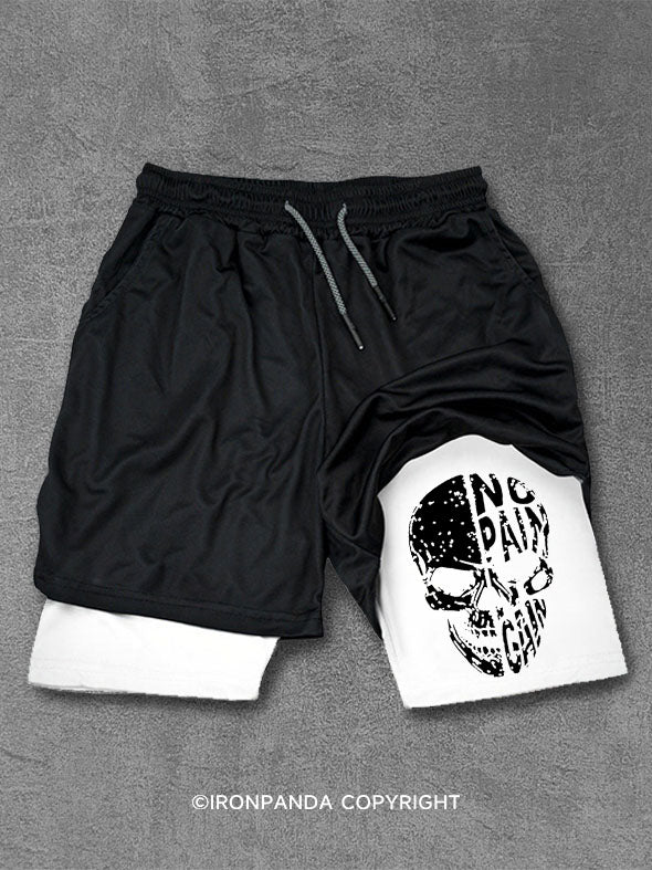No pain No gain Skull Performance Training Shorts