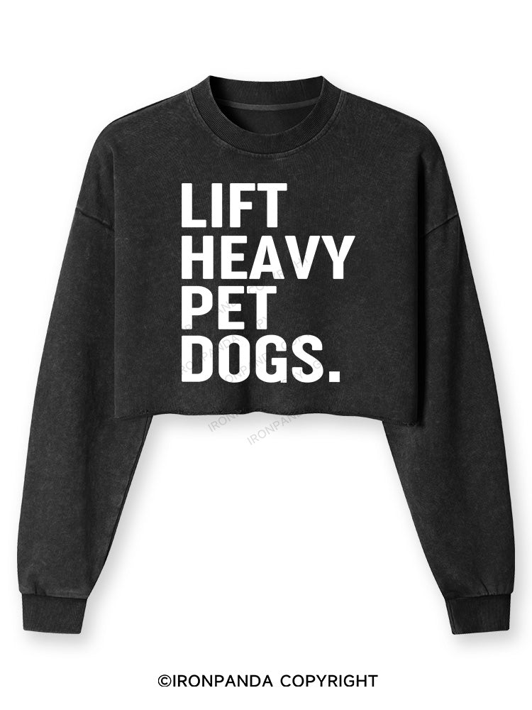LIFT HEAVY PET dogs Washed Long-Sleeve Crop Top