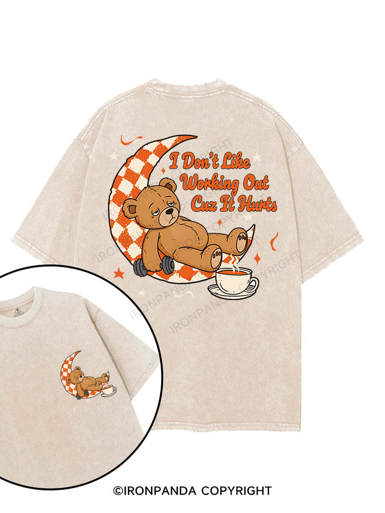 I Don't Like Working Out Cuz It Hurts printed Gym Shirt