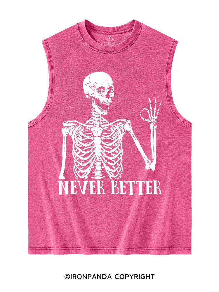 Never Better Skeleton Washed Tank