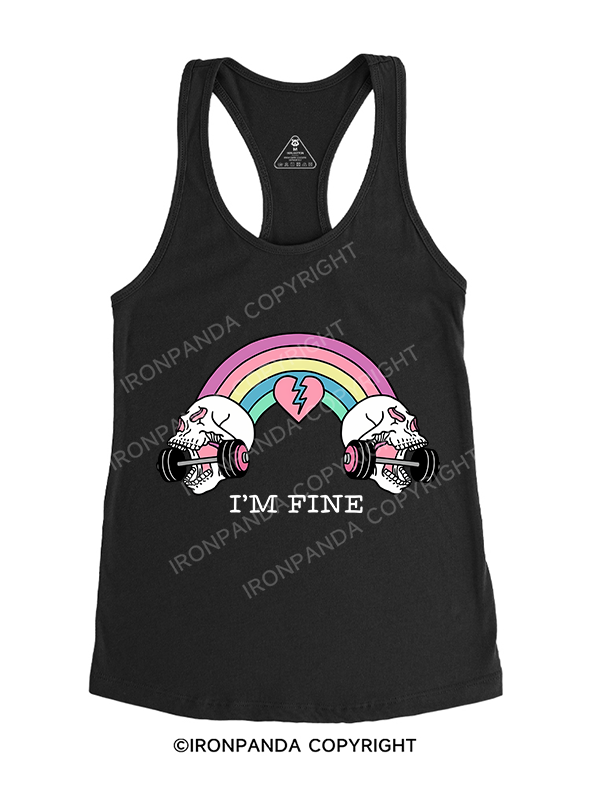 I'M FINE Gym Racerback Tank