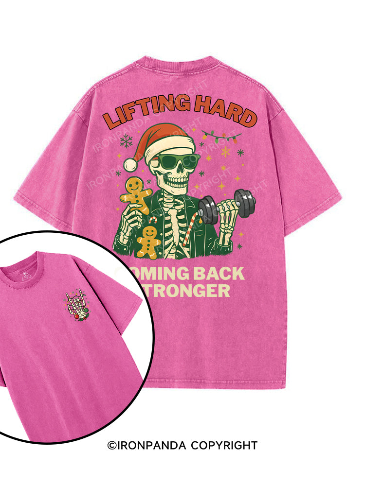 LIFTING HARD COMING BACK STRONGER printed Gym Shirt