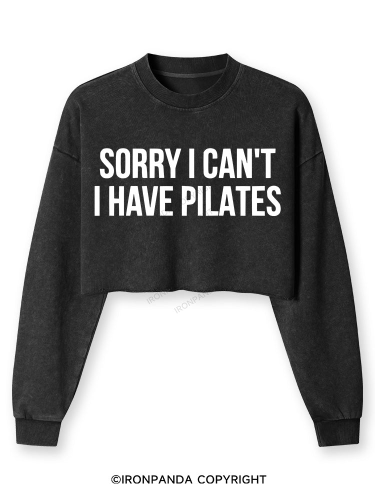 Sorry I Can’t Have Pilates Washed Long-Sleeve Crop Top