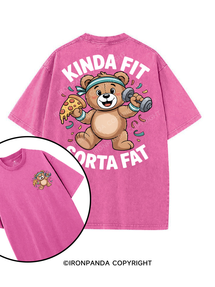 kinda fit sorta fat printed Gym Shirt