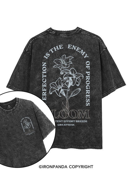 PERFECTION IS THE ENEMY OF PROGRESS printed Gym Shirt