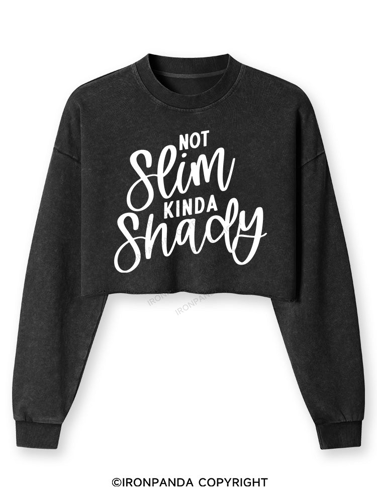 Not Slim Kinda Shady Washed Long-Sleeve Crop Top